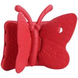 HTstore iPad 10.2 2021 (9.nesil) Htstore Butterfly Standlı Tablet Kılıf-Kırmızı