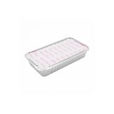 Hty 100Lü Kapaklı Alüminyum Kap 500 Gr- 100 Adet Alüminyum Tabak/Kase Kapak Dahil-(21X12x3,5 Cm)
