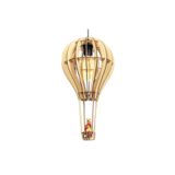 hü ma tasarım ve aksesuar Kapadok Çocuk Genç Odası Için Doğal Ahşap Mdf 3d Puzzle Uçan Balon Avize- Biblo Ampul Dahil Değildir