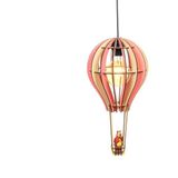 Hü Ma Tasarım ve Aksesuar Kapadokya Çocuk Genç Odası Için Ahşap Mdf 3D Puzzle Uçan Balon Avize- Biblo Ampul Dahil Değildir - Pembe