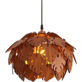 Hü Ma Tasarım ve Aksesuar Orman Model Modern Tasarım Globe Küre Doğal Ahşap Yaprak Mdf 3D Lazer Kesim Rustik Salon Avize