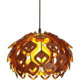 Hü Ma Tasarım ve Aksesuar Vkare Model Modern Tasarım Globe Küre Doğal Ahşap Yaprak Mdf 3D Lazer Kesim Rustik Salon Avize - Ceviz