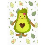 HUA Sevimli Kalpli Avokado Peluş Yastık & Uyku Arkadaşı Yastık & Oyuncak Yastık & Hediyelik Yastık 45Cm