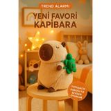 Hua Sevimli Kapibara Peluş Oyuncak - Trend Peluş - Sırtında Kaplumbağa - Yumuşak ve Tatlı (32 Cm) - Kahverengi