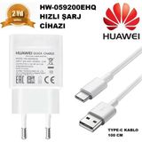 Huawei 18W 9.0V 2 Amper 3.0 Qualcomm Huawei HW-059200EHQ Şarj Aleti + Type-C Usb Kablo %100 Orjinal