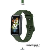 Huawei Band 7 Uyumlu Yüksek Kalite Soft Yumuşak Dokulu Silikon Kordon - Haki Yeşil
