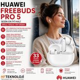 Huawei Çift Sürücülü Yapay Zeka Gürültü Engelleme ,freebuds Pro 5 Anc Tws Beyaz Kulak Içi Bluetooth Kulaklık - YAPAY ZEKA DESTEĞİ