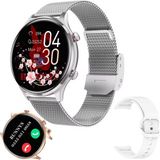 Huawei Enjoy 70X Uyumlu Su Geçirmez Akıllı Saat Mini 1.32 Inç Amoled - Gümüş - 38 mm