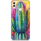 Huawei Honor 10 Lite Uyumlu Renkli Kaktüs Desenli Silikon Kılıf