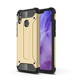 Huawei Honor 8X ile uyumlu Çİft Katman Koruyucu Crash Military Tank Kılıf - Gold