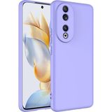 Huawei Honor 90 Kılıf Kamera Korumalı Lansman Kadife Iç Yüzeyli (Şık Tasarım) Silikon Kapak - Lila