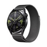 Huawei Honor Magic 2 46Mm Uyumlu Band-12 22Mm Metal Hasır Kordon - Siyah