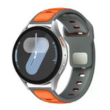 Huawei Honor Magic 2 46Mm Uyumlu Krd-135 22Mm Silikon Kordon Strap Kayış - Gri-Turuncu