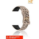 Huawei Honor Magic / Magic 2 / Watch Gs 3 Uyumlu Leopar Desenli Silikon Kordon (22MM) - Kahverengi