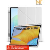 Huawei Honor Pad X8A 11 Inç Uyumlu Akıllı Kapak Kalem Bölmeli Tri Folding Tablet Kılıfı - Gri