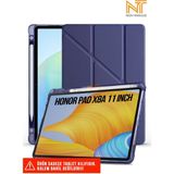 Huawei Honor Pad X8A 11 Inç Uyumlu Akıllı Kapak Kalem Bölmeli Tri Folding Tablet Kılıfı - Lacivert