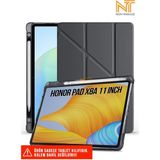 Huawei Honor Pad X8A 11 Inç Uyumlu Akıllı Kapak Kalem Bölmeli Tri Folding Tablet Kılıfı - Siyah