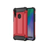Huawei Mate 10 Lite ile uyumlu Çİft Katman Koruyucu Crash Military Tank Kılıf - Kırmızı