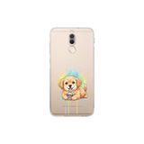 Huawei Mate 10 Lite ile Uyumlu Splash Köpek Tasarımlı Şeffaf Silikon Kılıf