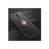 Huawei Mate 10 Lite Kılıf Ravel Yüzüklü Silikon Kapak + Ekran Koruma + Kablo Koruma SİYAH-ROSE GOLD