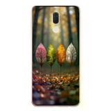 Huawei Mate 10 Lite Uyumlu Dört Mevsim Yaprakları Baskılı Silikon Kılıf