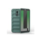 Huawei Mate 10 Lite Uyumlu Kılıf Kamera Korumalı İçi Kadife Yumuşak Silikon Kapak + Ekran Koruma Koyu Yeşil