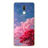Huawei Mate 10 Lite Uyumlu Kırmızı Pembe Ağaçlar Baskılı Silikon Kılıf