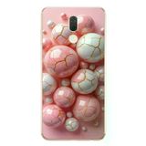 Huawei Mate 10 Lite Uyumlu Pembe Beyaz Kırık Toplar Baskılı Silikon Kılıf