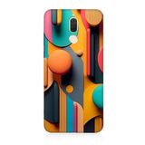Huawei Mate 10 Lite Uyumlu Silikon Kılıf Pastel Renkli Geometrik Desen