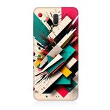 Huawei Mate 10 Lite Uyumlu Silikon Kılıf Renkli Geometrik Desenler