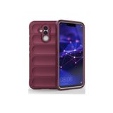 Huawei Mate 20 Lite Kılıf Kamera Korumalı İçi Kadife Yumuşak Silikon Kapak + Ekran Koruma Bordo