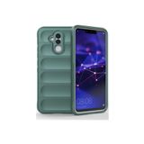 Huawei Mate 20 Lite uyumlu Kılıf Kamera Korumalı İçi Kadife Yumuşak Silikon Kapak + Ekran Koruma Koyu Yeşil