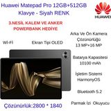 Huawei Matepad Pro 12 Gb Ram 512 Gb Depolama Alanı 12.2" Ekran Boyutlu Tablet+Klavye+ Anker Powerbank,3.Nesil Huvayi Kalem Hediye
