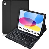 Huawei Matepad Se 11 2024 Inch Ile Uyumlu Bluetooth Türkçe Q Klavyeli Kılıfı - Siyah