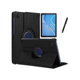 Huawei Matepad T10 / T10s Uyumlu 360 Dönebilen Standlı Koruyucu Kılıf Nano Cam Ve Kalem Seti siyah
