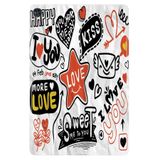 Huawei MatePad T10S ile Uyumlu 10.1" Tablet Kılıfı, Desenli Silikon, Love Temalı, Çok Renkli avonm-v-cvr459860
