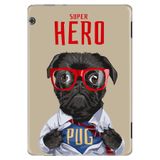 Huawei MediaPad T3 9.6" ile Uyumlu Desenli Silikon Tablet Kılıfı, Superhero Pug avonm-v-cvr460126