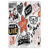 Huawei MediaPad T3 9.6" ile Uyumlu Desenli Silikon Tablet Kılıfı, UV Baskılı, Love Tasarımı, Çok Renkli avonm-v-cvr460059