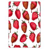 Huawei MediaPad T3 9.6" ile Uyumlu Tablet Kılıfı, Desenli Silikon, Çilek, UV Baskı avonm-v-cvr459980