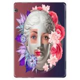 Huawei MediaPad T5 10.1" ile Uyumlu Tablet Kılıfı, Desenli Silikon, Kreatif Yüz, Çok Renkli avonm-v-cvr460249