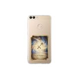 Huawei P Smart 2018 ile Uyumlu Burç Kartları Yay Tasarımlı Şeffaf Silikon Kılıf