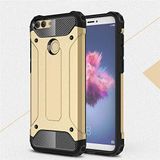 Huawei P Smart 2018 ile uyumlu Çİft Katman Koruyucu Crash Military Tank Kılıf - Gold
