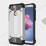 Huawei P Smart 2018 ile uyumlu Çİft Katman Koruyucu Crash Military Tank Kılıf - Gümüş
