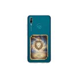 Huawei P Smart 2019 ile Uyumlu Burç Kartları Aslan Tasarımlı Şeffaf Silikon Kılıf