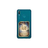 Huawei P Smart 2019 ile Uyumlu Burç Kartları Kova Tasarımlı Şeffaf Silikon Kılıf
