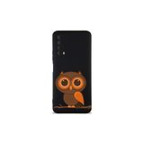 Huawei P Smart 2021 ile Uyumlu Baykuş (0214a) Tasarımlı Siyah Lansman Silikon Kılıf