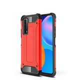 Huawei P Smart 2021 ile uyumlu Çİft Katman Koruyucu Crash Military Tank Kılıf - Kırmızı