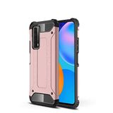 Huawei P Smart 2021 ile uyumlu Çİft Katman Koruyucu Crash Military Tank Kılıf - Rose Gold