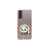 Huawei P Smart 2021 ile Uyumlu Splash Panda Tasarımlı Şeffaf Silikon Kılıf