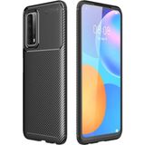 Huawei P Smart 2021 Kılıf Auto Focus Karbon Kapak - Siyah - Belirtilmemiş - Altın
